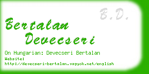 bertalan devecseri business card